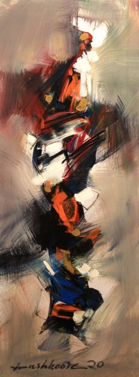 Mashkoor Raza, 36 x 12 Inch, Oil on Canvas, Abstract Painting, AC-MR-472